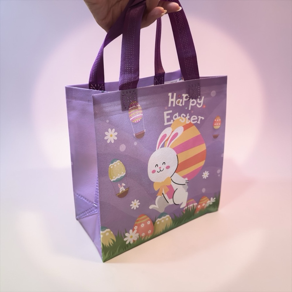 Happy Easter Bunny Tote Gift Pastel Bag Various Colors New 3/$15✨ - Picture 2 of 6